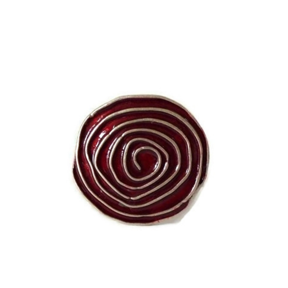 Cuff Bracelet with Enamel Painted Rosette J885 - Picture 3 of 6